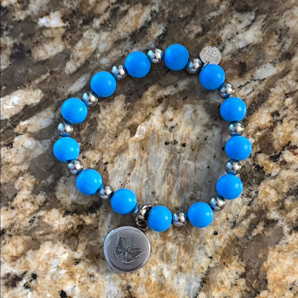 Rustic Cuff Blue Butterfly Stretch Bracelet